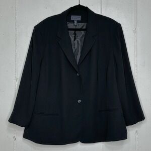 Laura Scott Women's Size 26W Black 2 Button Blazer‎ Classic Jacket Career